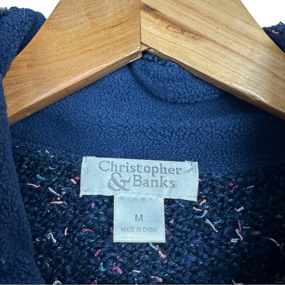 Christopher & Banks Speckled Confetti Knit Quarter Zip Pullover Cardigan Sweater - Picture 8 of 10